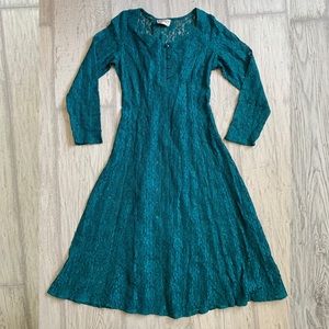 Floral lace corset lace up back gothic dress VTG